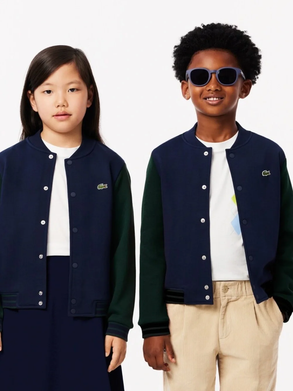 Lacoste Kids' Contrast Sleeve Fleece Bomber Jacket